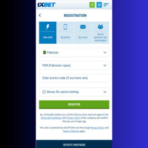 Open the 1xbet registration form